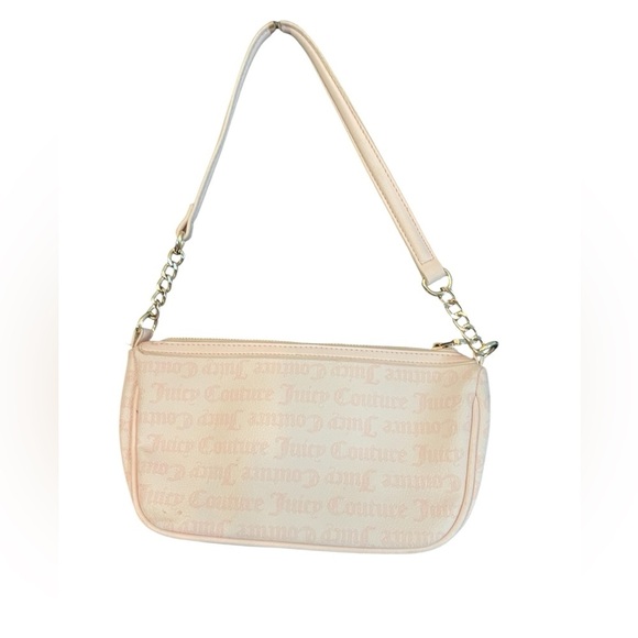 Juicy Couture Flawless Gothic Dots Y2K Powder Blush Shoulder Bag Pink Logo Purse - Picture 3 of 3